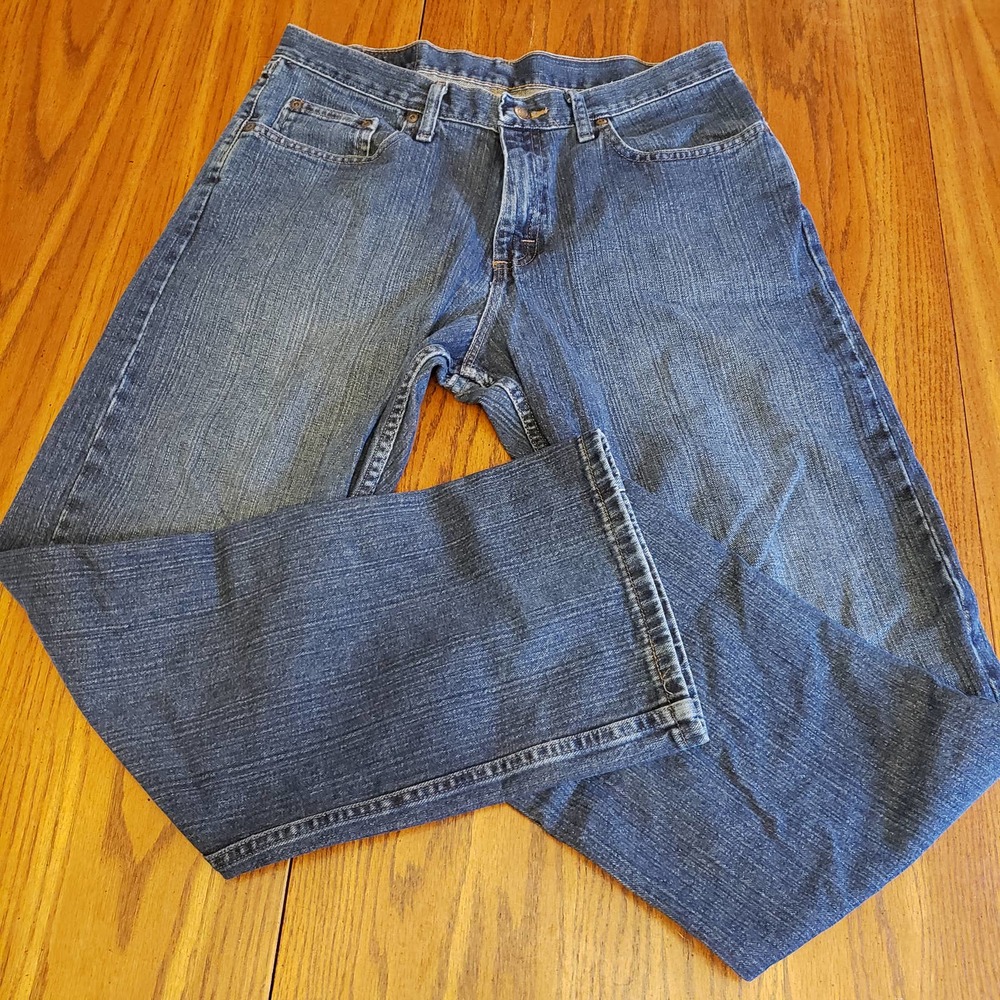 Wrangler Men's 32/30 Relax Straight 97LRWBI Blue Denim Jeans 100% Cotton